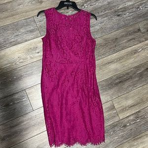Fuchsia/Pink sheath lace cocktail dress